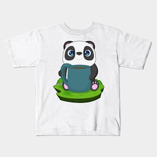 Panda Coffee Cup Kids T-Shirt